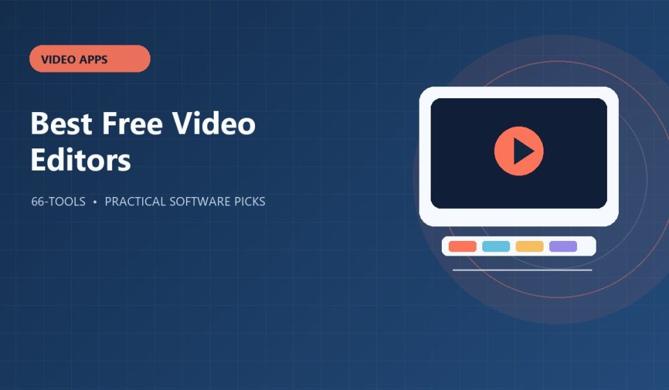 Illustrated video screen and editing timeline.