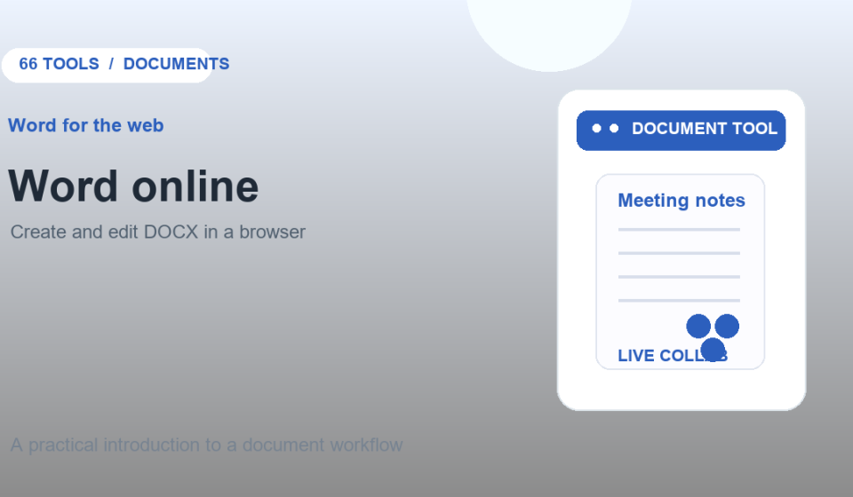 Original illustration: editing a Word document in a web browser