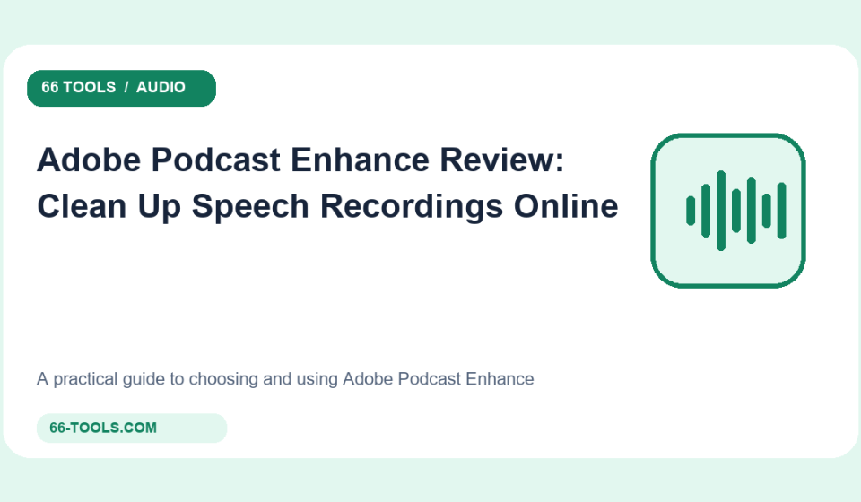 Original audio tools cover for Adobe Podcast Enhance