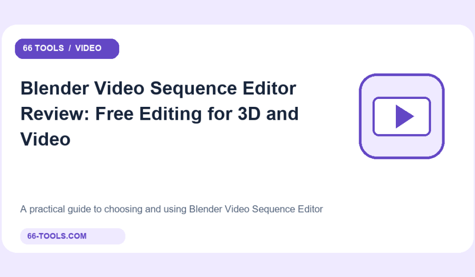 Original video tools cover for Blender Video Sequence Editor