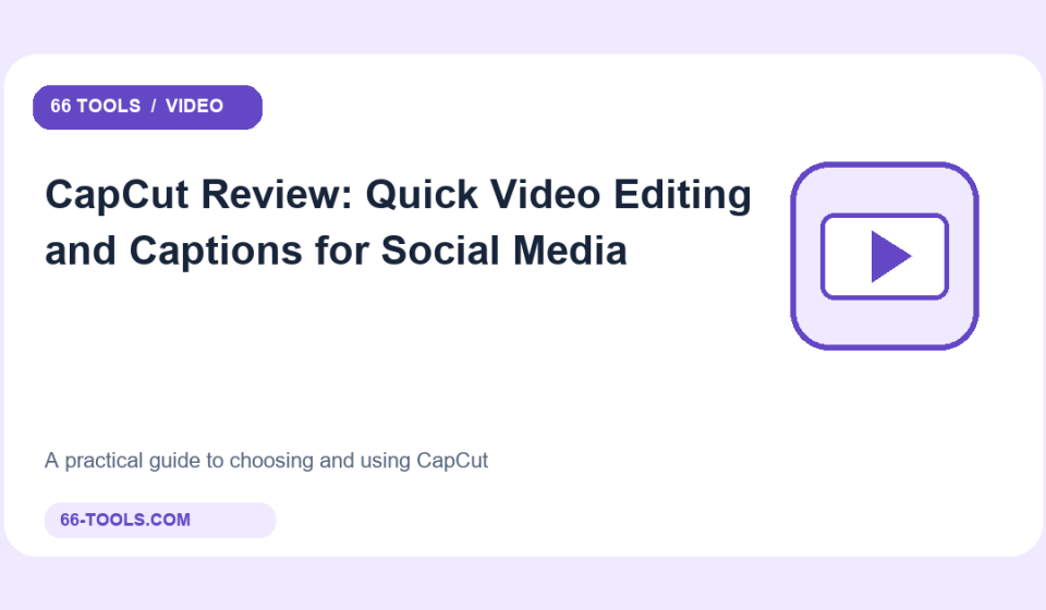 Original video tools cover for CapCut