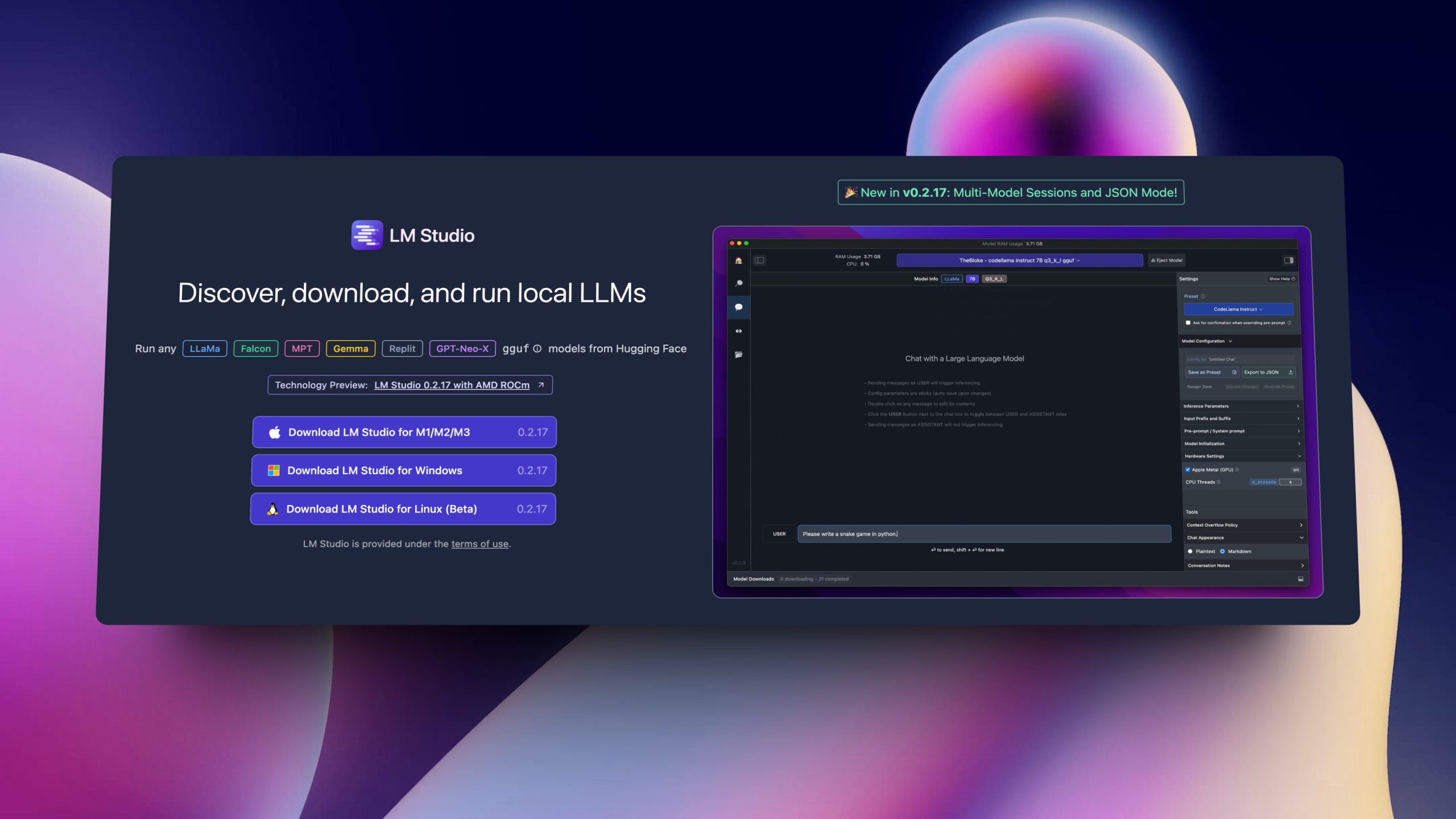 Application LM Studio pour exécuter des grands modèles de langage locaux hors ligne