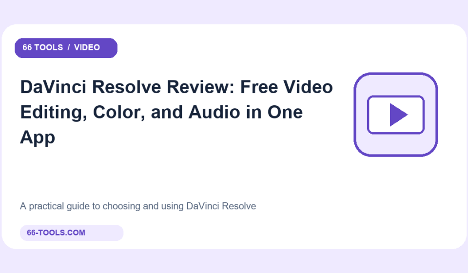 Original video tools cover for DaVinci Resolve