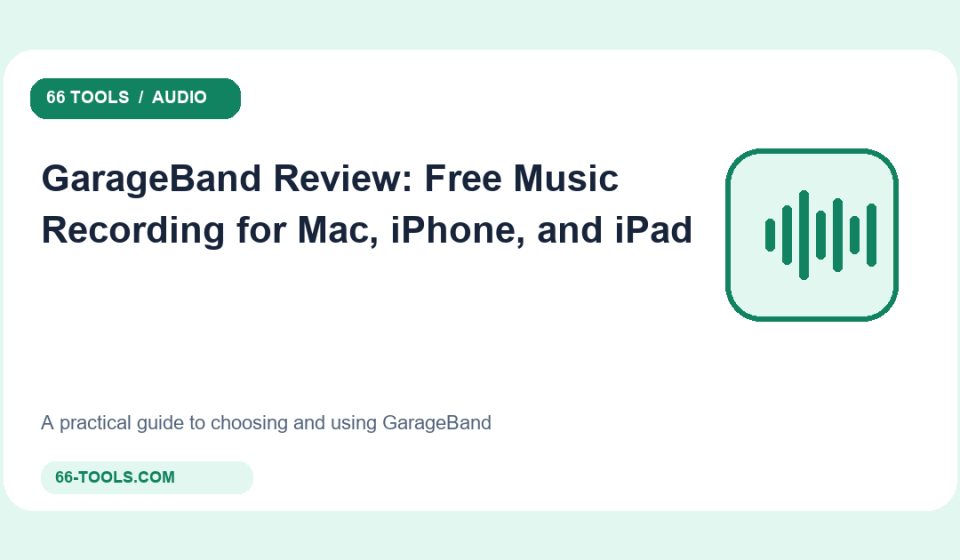 Original audio tools cover for GarageBand