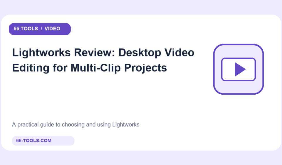 Original video tools cover for Lightworks