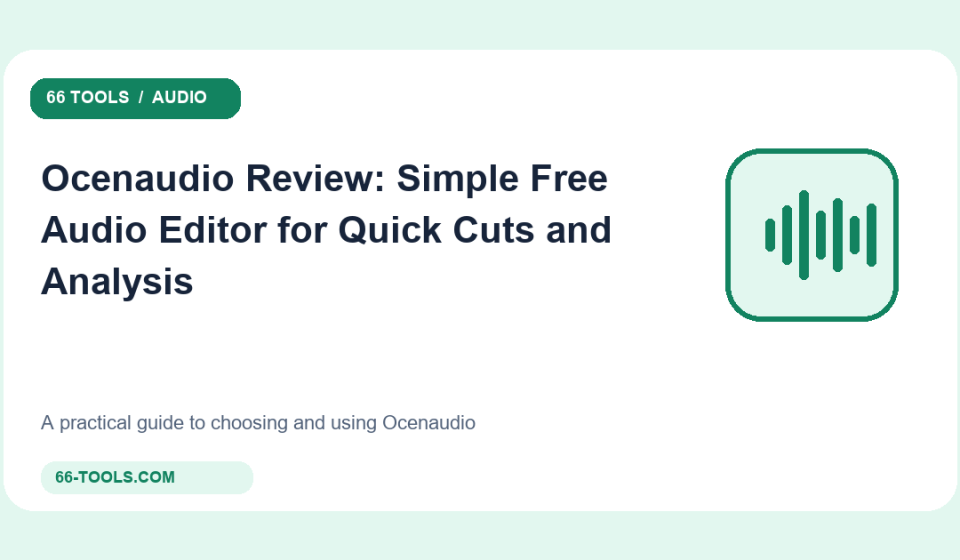 Original audio tools cover for Ocenaudio