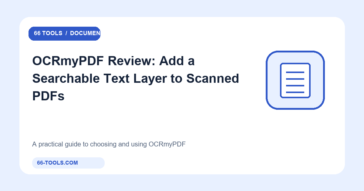 OCRmyPDF apžvalga: ieškomo teksto sluoksnio pridėjimas prie nuskaitytų PDF