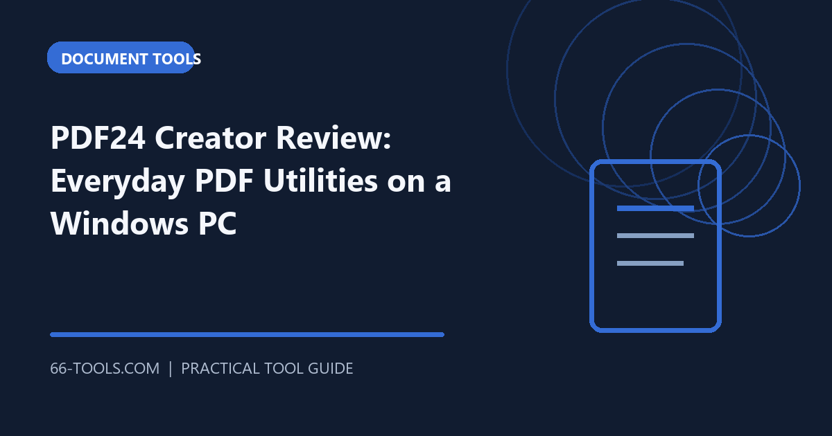 Recenzia PDF24 Creator: Bežné PDF nástroje na Windows PC