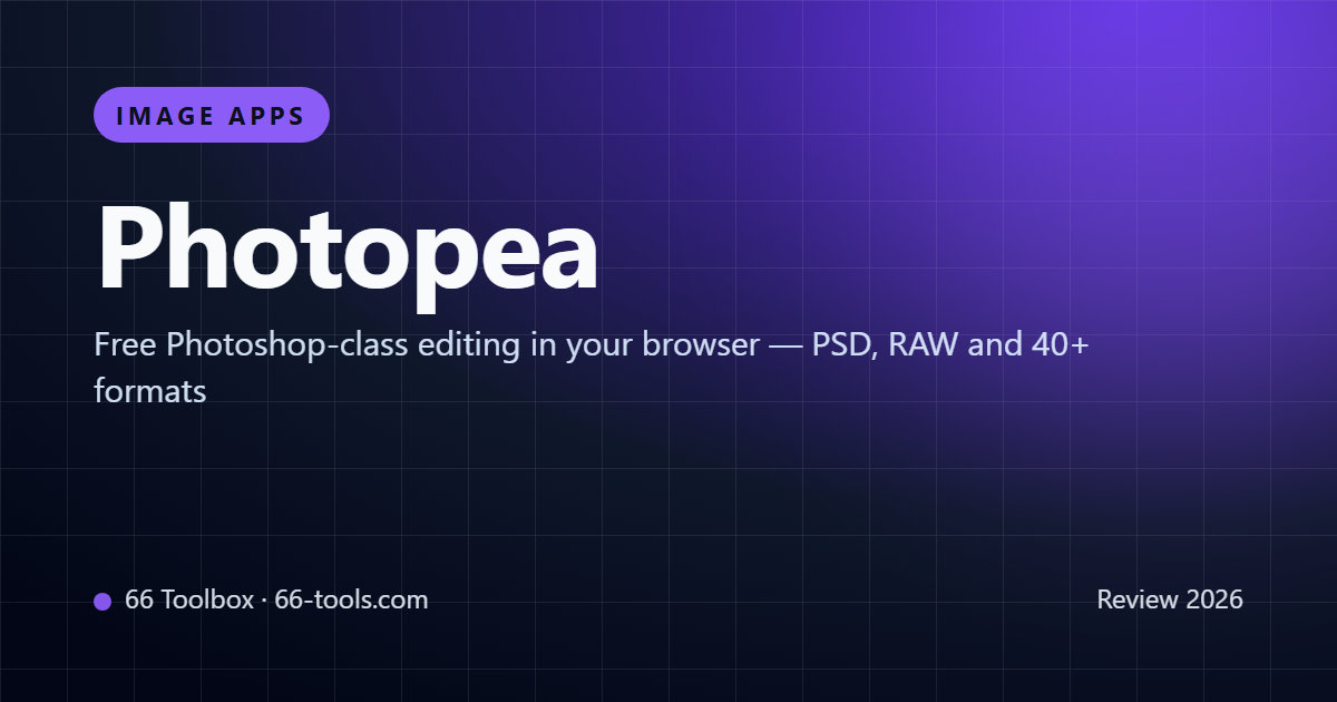 Photopea recenzija: besplatni browser Photoshop koji otvara PSD fajlove