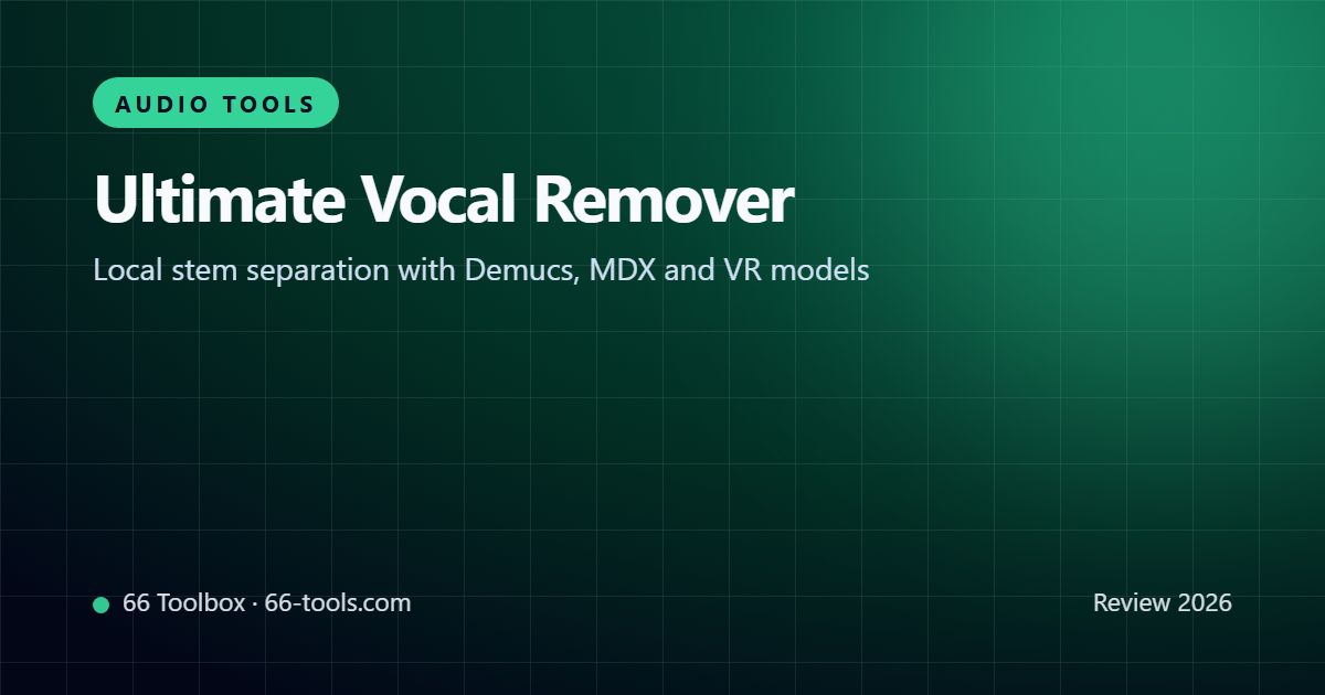 Отзив за Ultimate Vocal Remover: Безплатно локално разделяне на стемове