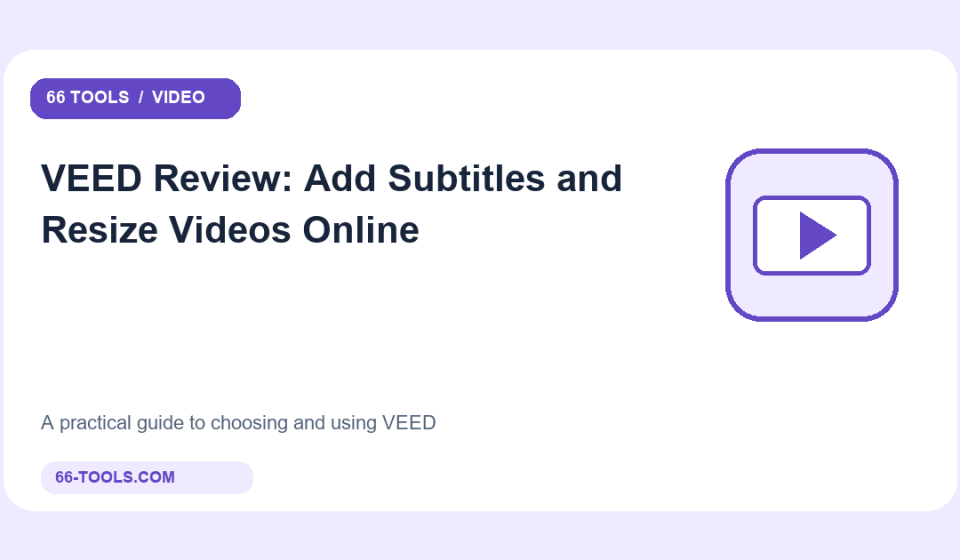 Original video tools cover for VEED